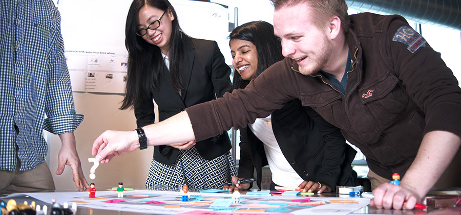 Stratos team facilitating a co-creation workshop, bringing businesses and their customers together.
